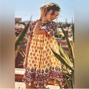 Anthropologie Tanvi Kedia Calthe Dress Rayon size Med swing, boho